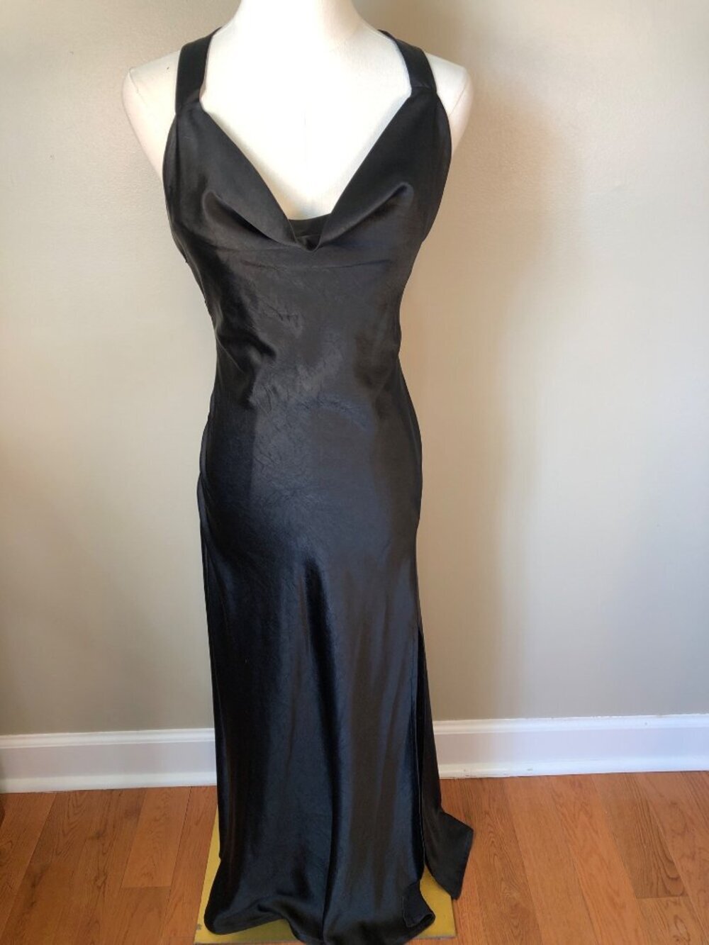 Hello Molly Cowl Halter Neck Black Maxi Dress Whimsigoth Dark Romance Size S - Picture 2 of 11